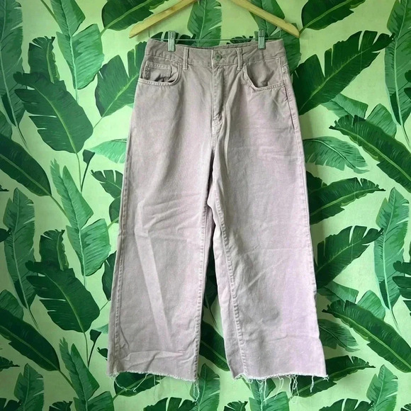 ASOS Berksha Lilac Purple Wide Leg Crop High Rise Jeans Size 8 - Picture 1 of 9